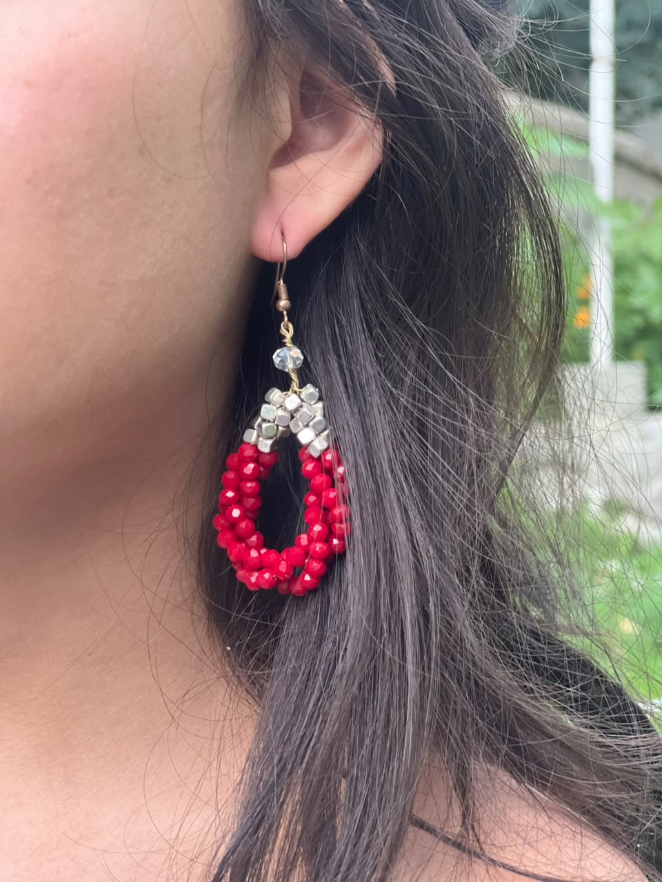 red earrings