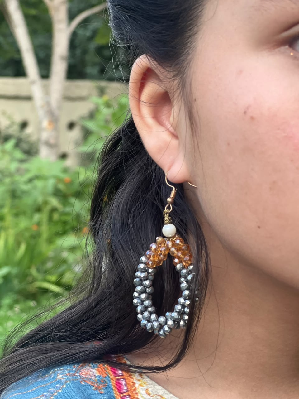 beaded hoop or dangle earrings